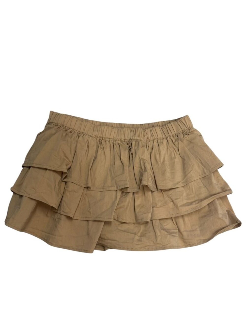 EUC Maeve Anthropologie Tiered Ruffle Mini Skort Tan XS